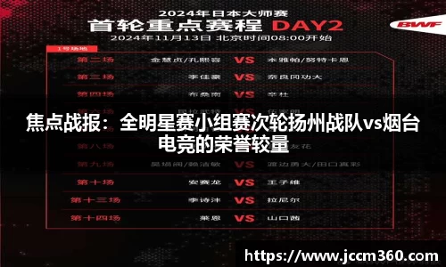 焦点战报：全明星赛小组赛次轮扬州战队vs烟台电竞的荣誉较量